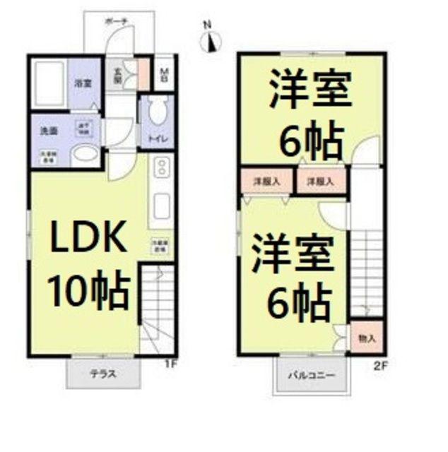 アトム北春日部(2LDK/1階)の間取り写真