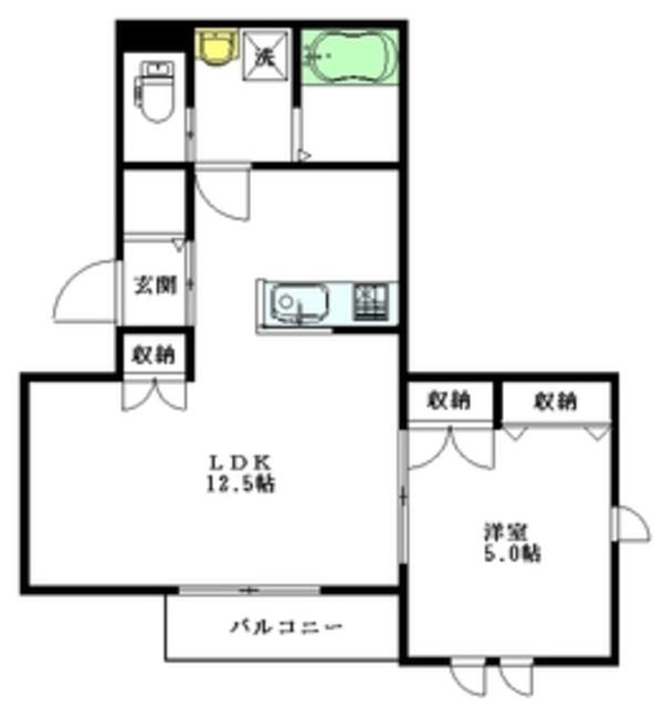 リオ リブロ(1LDK/2階)の間取り写真