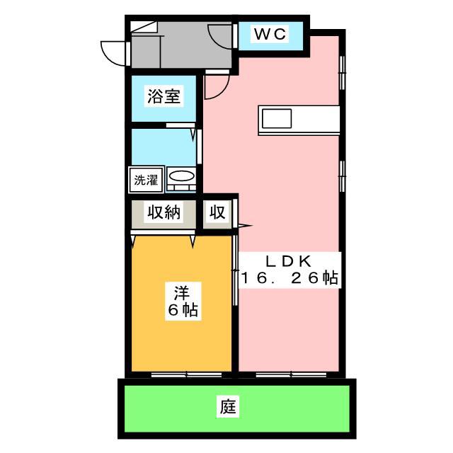 ベルウッドマンション(1LDK/1階)の間取り写真