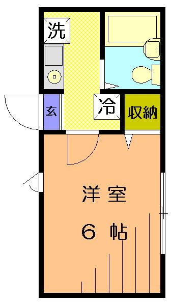 クレールジュンII(1K/1階)の間取り写真