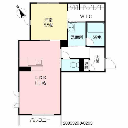 アレンデールTOSU(1LDK/2階)の間取り写真