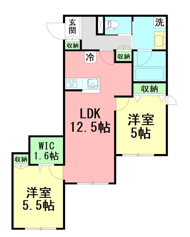 MAC辻堂(2LDK/1階)の間取り写真