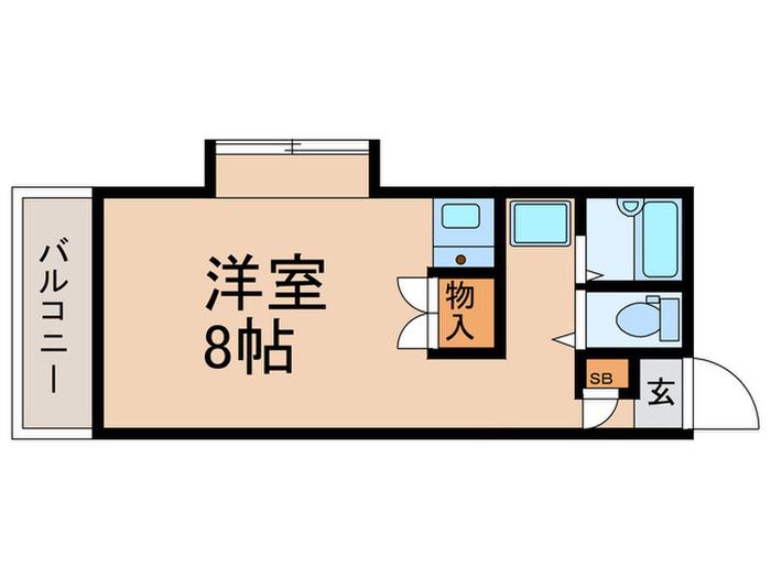 ペンパルU(ワンルーム/4階)の間取り写真