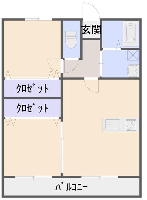 ＪＲ両毛線 国定駅 徒歩50分 2階建 築22年(2LDK/1階)の間取り写真