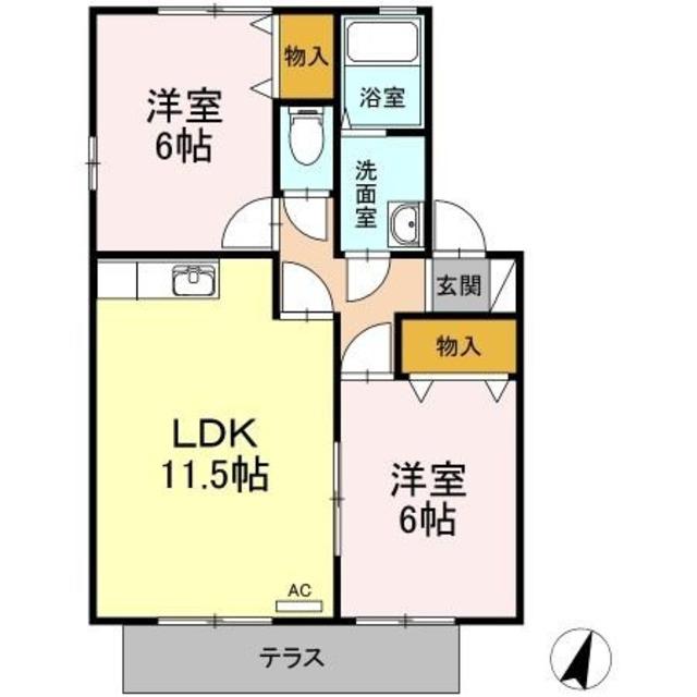 エクセレント IIIII(2LDK/2階)の間取り写真
