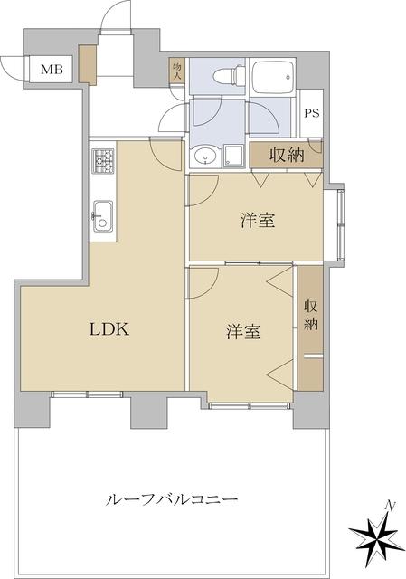 朝日プラザ一番町(2LDK/2階)の間取り写真