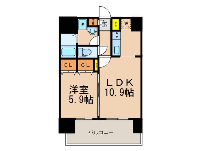 フェリス・スクエア(1LDK/3階)の間取り写真