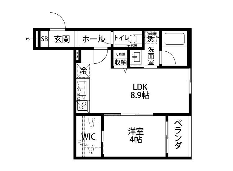 フューチャー東中野山(1LDK/2階)の間取り写真