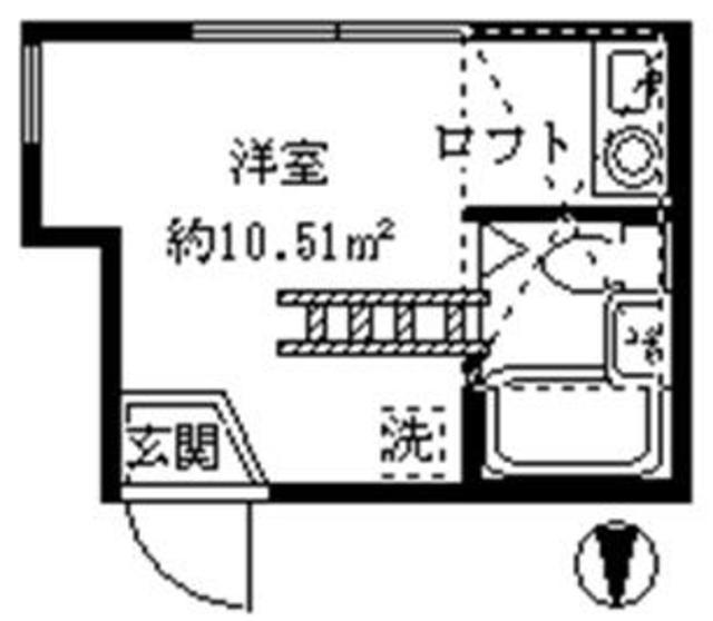 ライフピアアルシオネ(ワンルーム/2階)の間取り写真