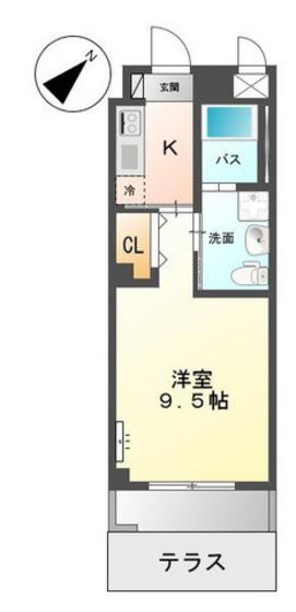 グレイスハーモニーあんしん(1K/1階)の間取り写真