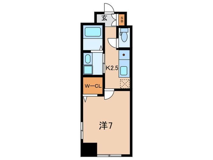LA FELIZ魚町(1K/13階)の間取り写真