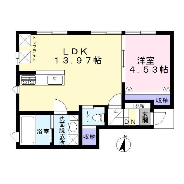BASE(1LDK/1階)の間取り写真