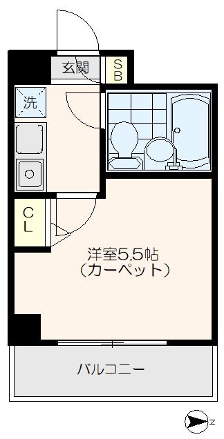 ライオンズマンション練馬第2(1K/7階)の間取り写真