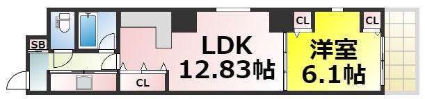 DAIKOKU ROUGE(1LDK/7階)の間取り写真