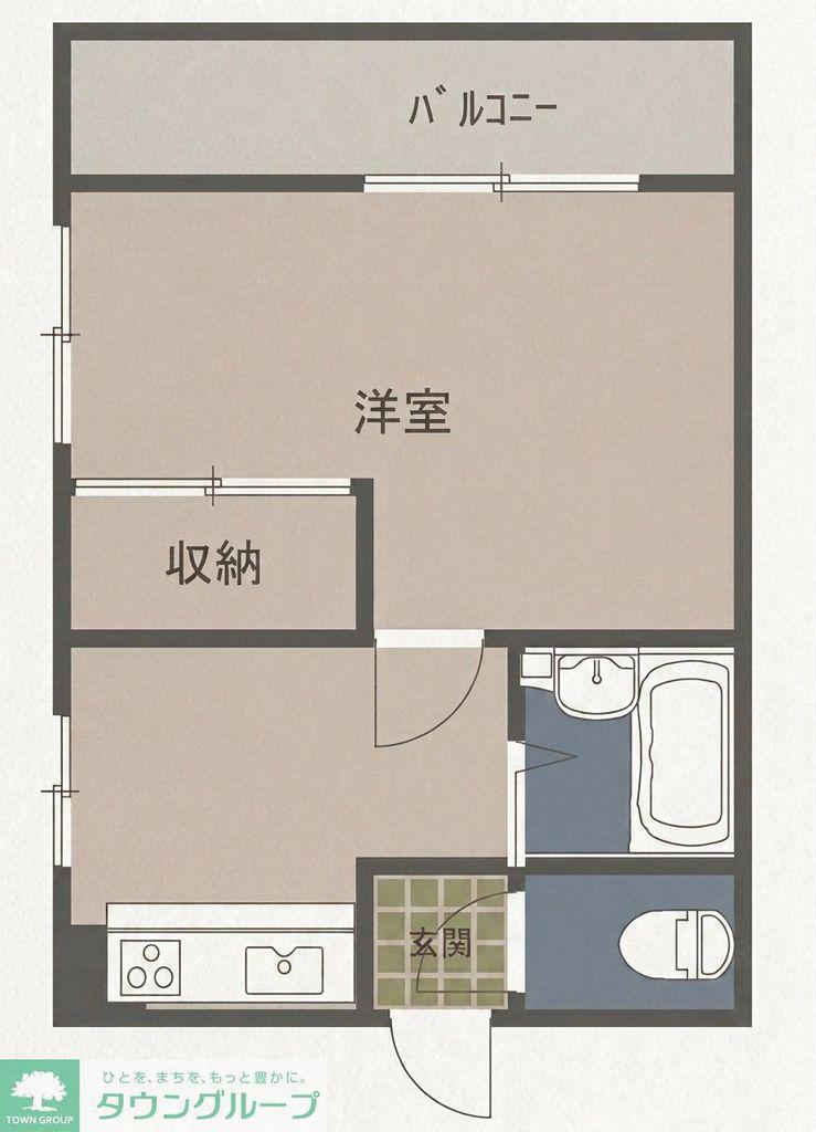 矢島ハイツ(1K/3階)の間取り写真