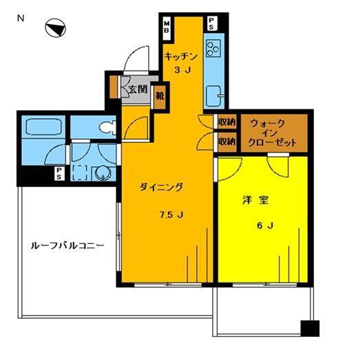 インペリアル代々木の杜(1LDK/6階)の間取り写真