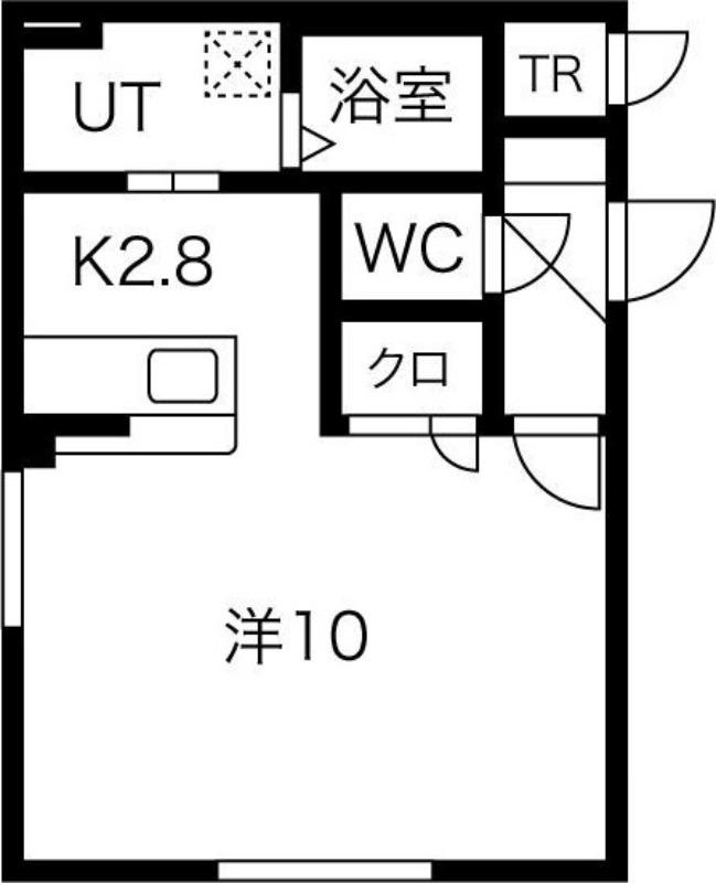 ラフォーレ学園前(ワンルーム/1階)の間取り写真