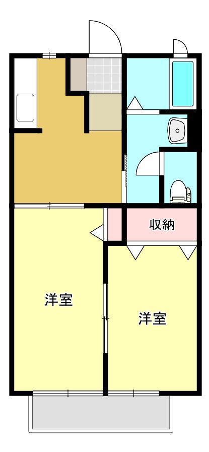 BBマーグII(2DK/2階)の間取り写真