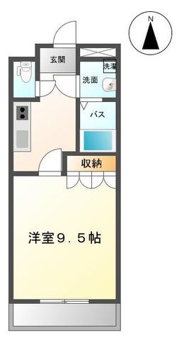 パルエス北方(1K/2階)の間取り写真