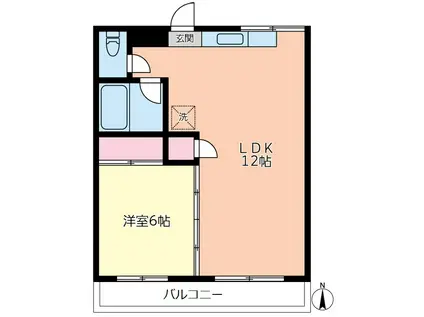 坂西ハイツ(1LDK/2階)の間取り写真