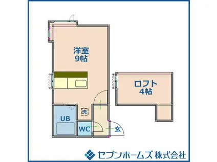 AMSスズラン(1DK/3階)の間取り写真