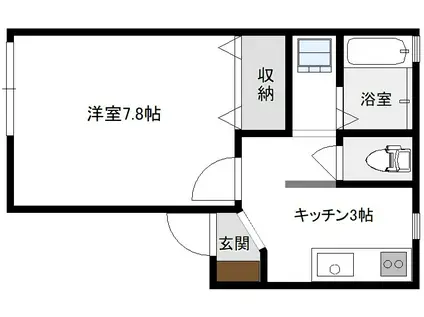 セジュールつくし(1K/2階)の間取り写真