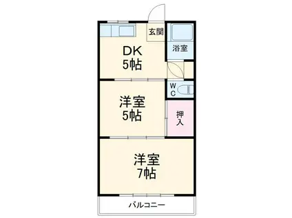 応仁コーポ(2DK/4階)の間取り写真
