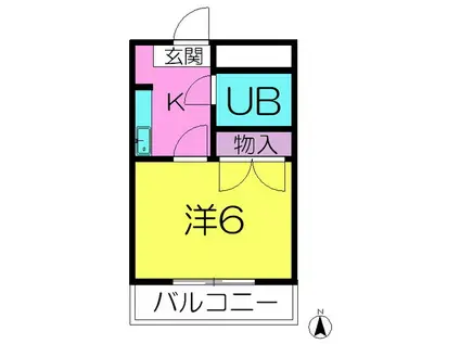 松谷ハイツ(1K/1階)の間取り写真