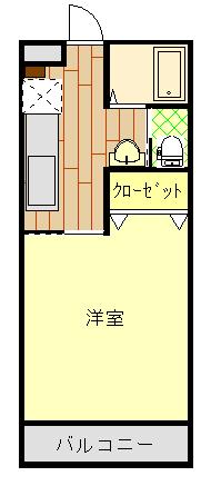 笛木ハイツC(1K/2階)の間取り写真