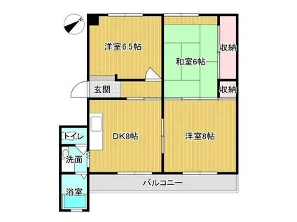 マンションアーバン(3DK/3階)の間取り写真