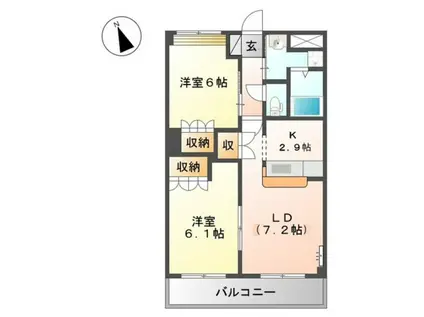 ＪＲ和歌山線 船戸駅 徒歩16分 2階建 築20年(2LDK/1階)の間取り写真