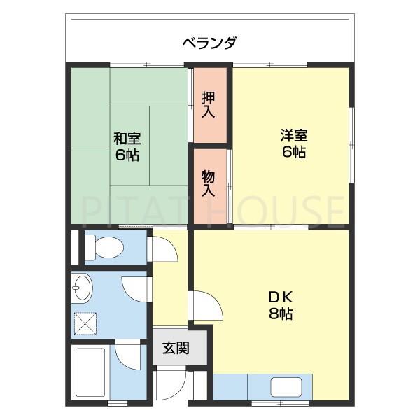熊代マンション(2DK/3階)の間取り写真