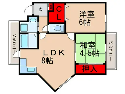 ラ・ベルメゾン長尾台(2LDK/2階)の間取り写真