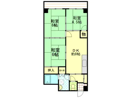 西塩釜レジデンス(2LDK/6階)の間取り写真