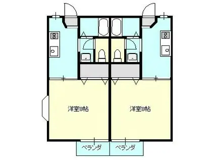コンフォートビレッジ(1K/1階)の間取り写真