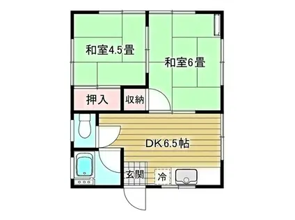 さつき荘(2DK/2階)の間取り写真