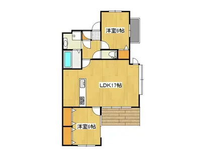 鹿児島市電唐湊線 桜島桟橋通駅 徒歩27分 3階建 築16年(2SLDK/2階)の間取り写真