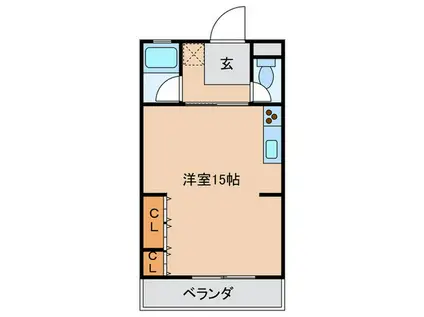 喜多マンション(ワンルーム/4階)の間取り写真