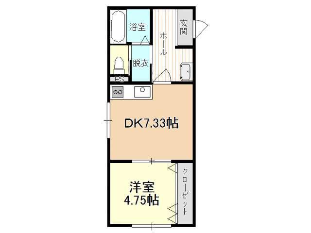 青い森鉄道 青森駅 徒歩11分 3階建 築10年(1DK/3階)の間取り写真
