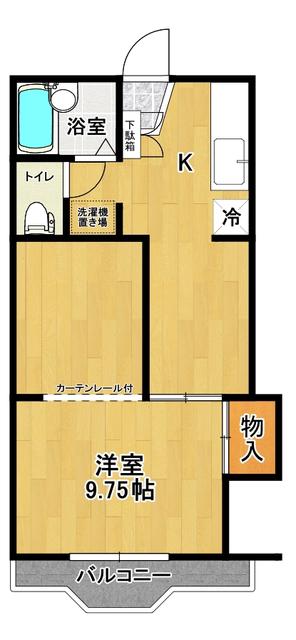 アメニティ亀田(1K/2階)の間取り写真