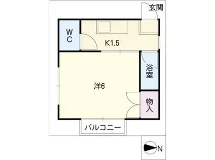HOUSE本山(1K/2階)の間取り写真