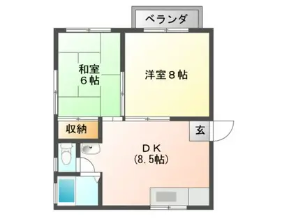 メゾン・ダイコーAB(2DK/1階)の間取り写真