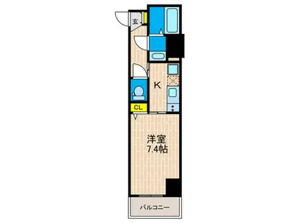 アプリーレ三宮イースト(1K/14階)の間取り写真