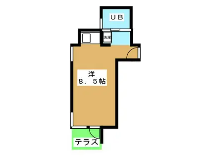 月光荘(ワンルーム/1階)の間取り写真