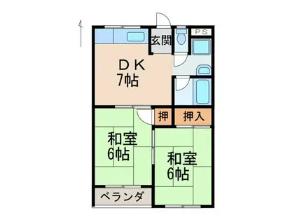 中村マンション(2DK/2階)の間取り写真
