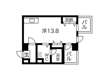 アーバンコート札幌(ワンルーム/4階)の間取り写真