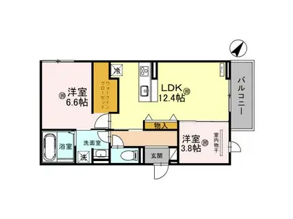 D-ROOM藤戸新田1丁目(2LDK/3階)の間取り写真