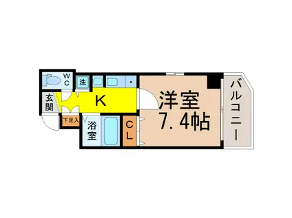プレサンス桜通葵(1K/6階)の間取り写真