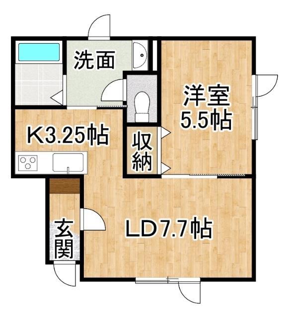 LITHOS(1LDK/1階)の間取り写真