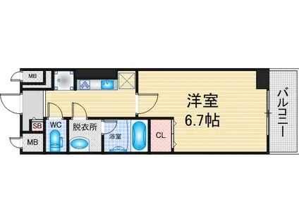 ラ・プレス新栄(1K/4階)の間取り写真